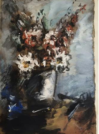 Art work by Sergio Scatizzi Vaso con fiori su cartone stagliato - - - 